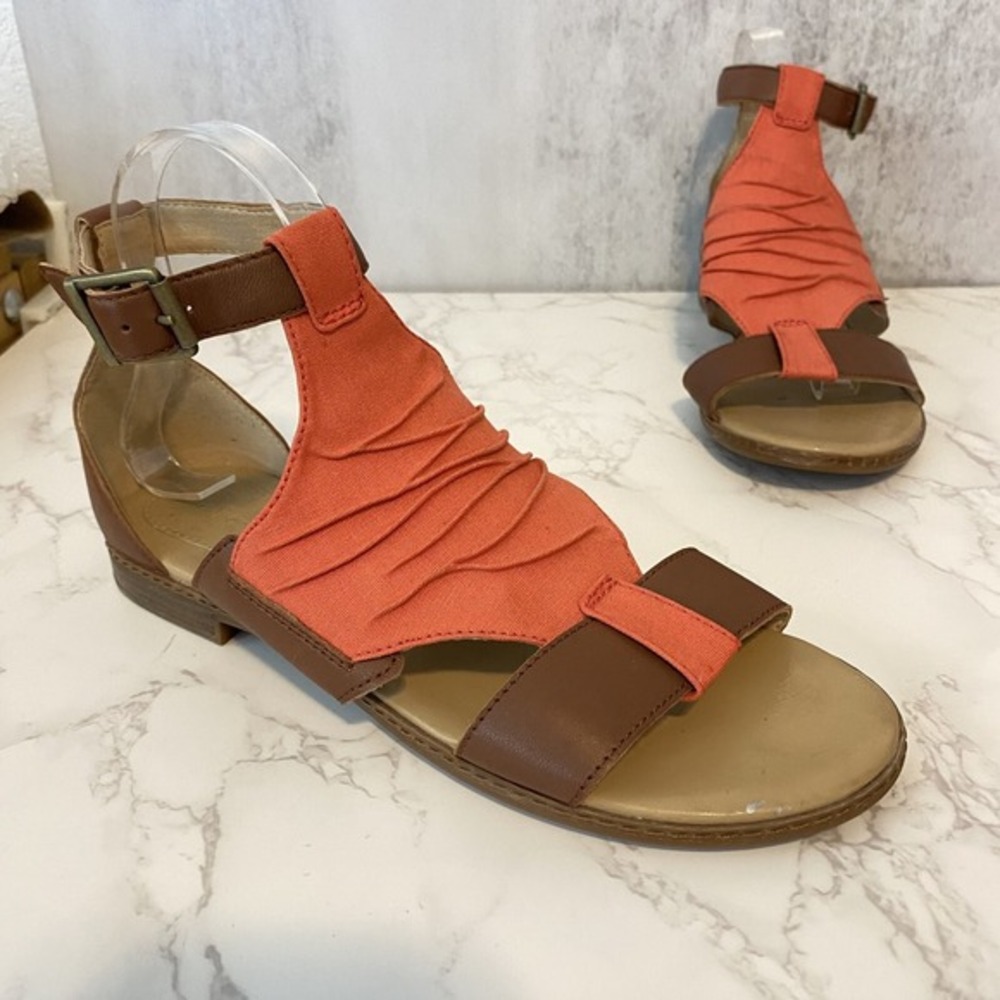 Timberland‎ Cherrybrook Sandal Women Sz 9 Orange Ankle Strap Boho